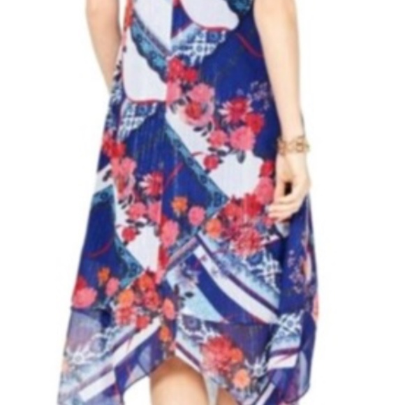 INC NWOT Scarf Flower Halter Handkerchief Dress Size 0X - Picture 2 of 8